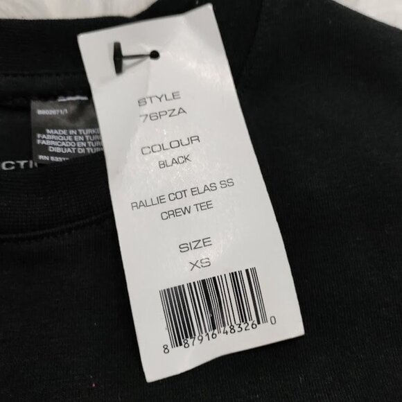 NWT French Connection Black Rallie Cotton Elastane Short Sleeve Crew Tee Size XS - Picture 8 of 11